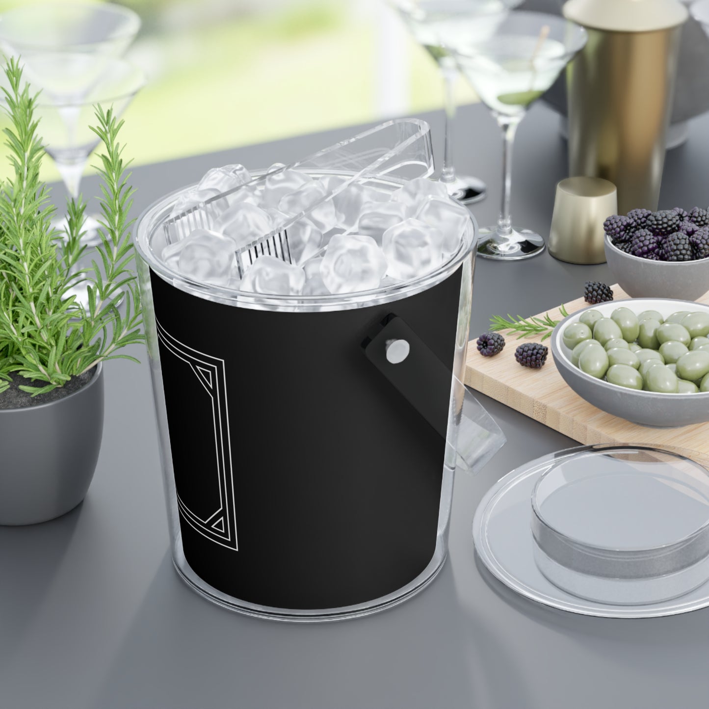 The Soap Ice Bucket with Tongs- Black