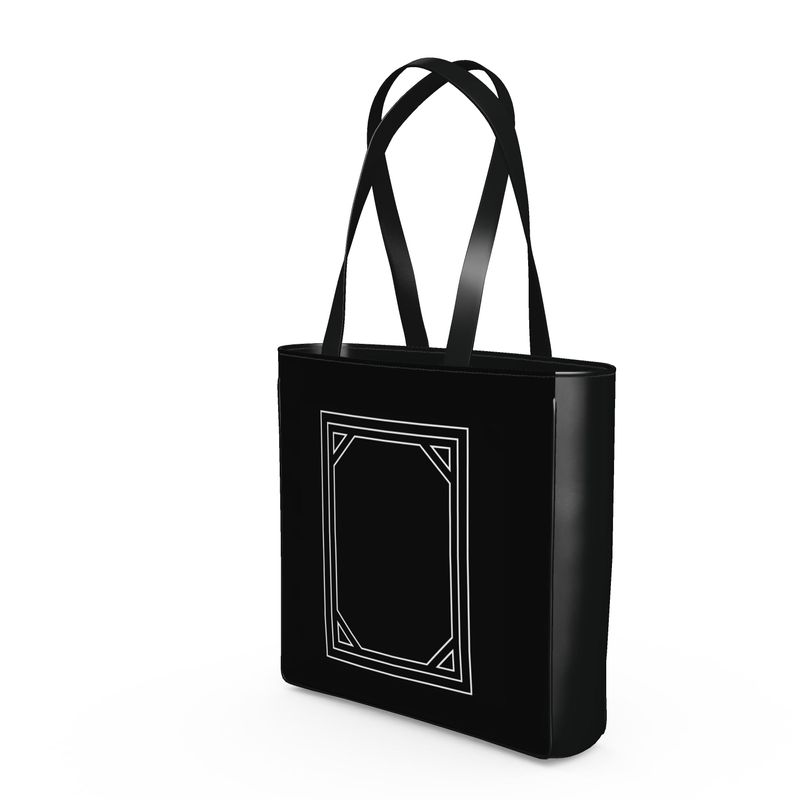Women's Mahjong Soap Tile Canvas Tote - Black
