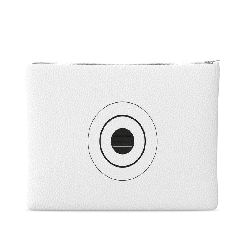 Women's Mahjong White Dot Tile Clutch - Napa Leather