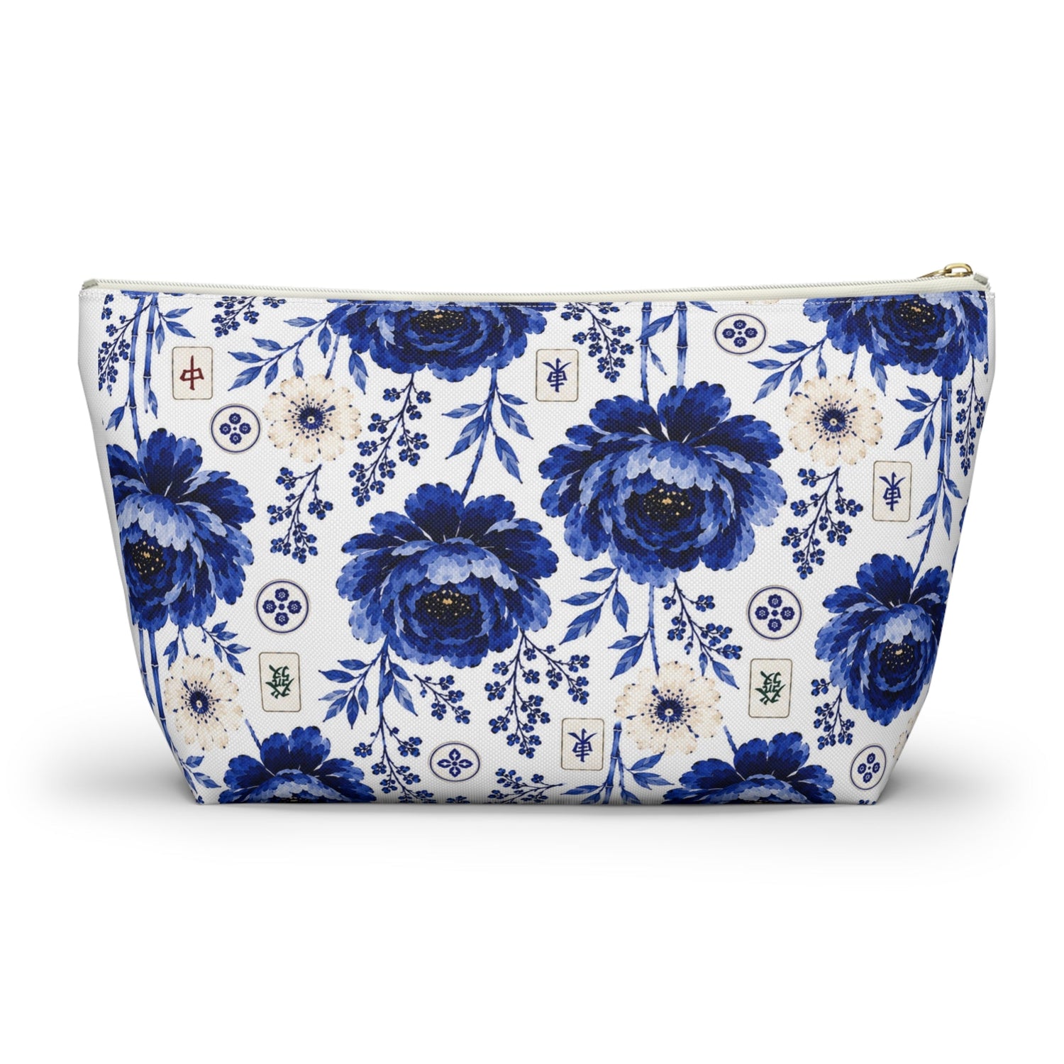Coastal Bloom Mahjong Cosmetic Bag