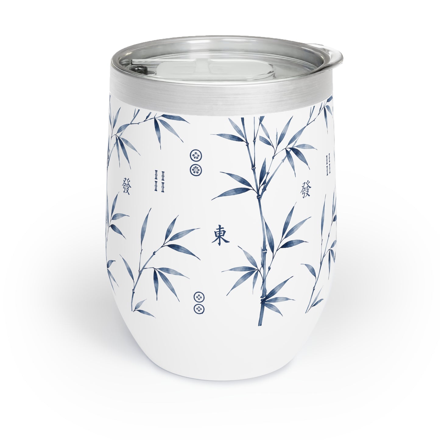 Mahjong Chill Wine Tumbler Coastal Bamboo | Insulated Stainless Steel