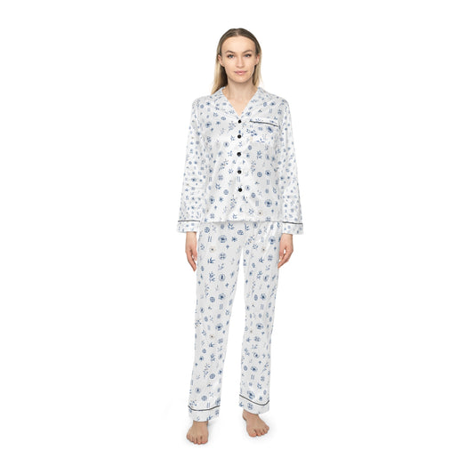 Women's Mahjong Pajama Set Coastal Bamboo | Polyester Blend