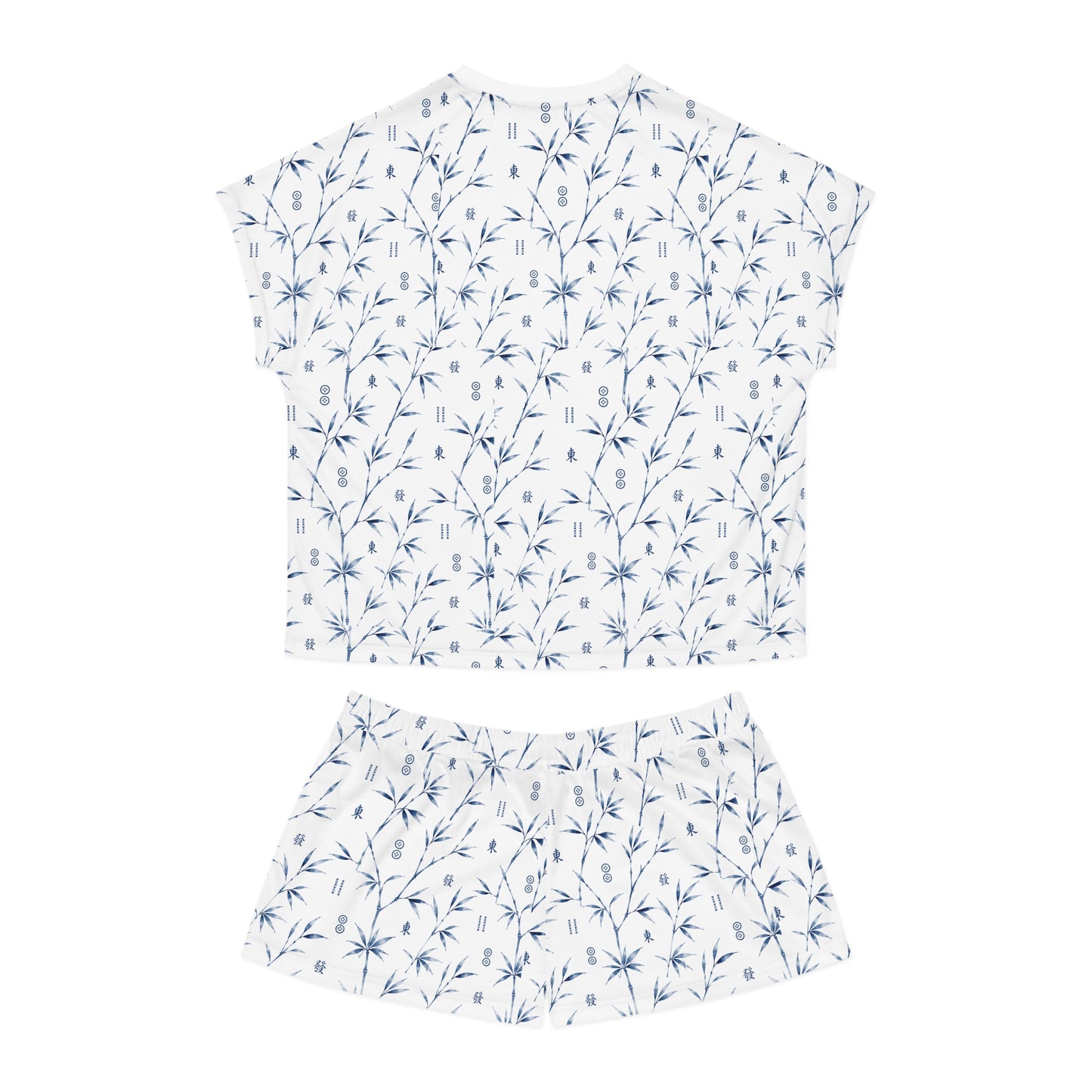 Women's Mahjong Short Pajama Set Coastal Bamboo | Polyester Blend