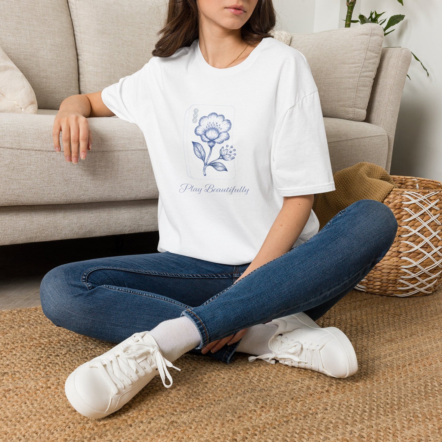 Women's Mahjong Play Beautifully T-Shirt Coastal Bamboo | Cotton