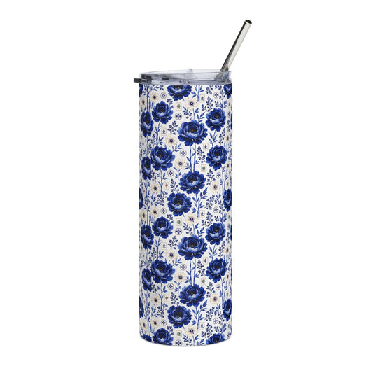 Mahjong Drink Tumbler Coastal Bloom | Stainless Steel