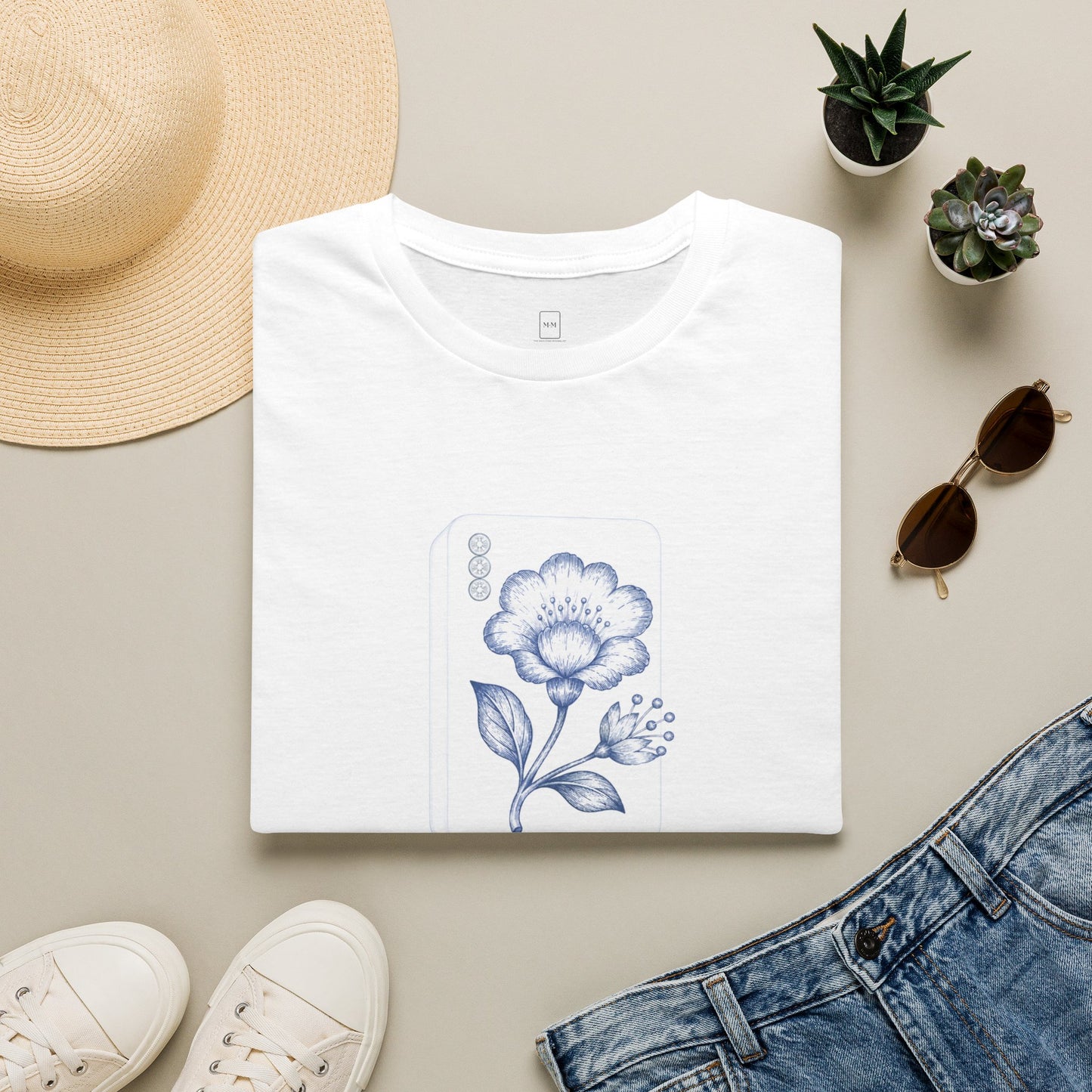 Women's Mahjong Play Beautifully T-Shirt Coastal Bamboo | Cotton