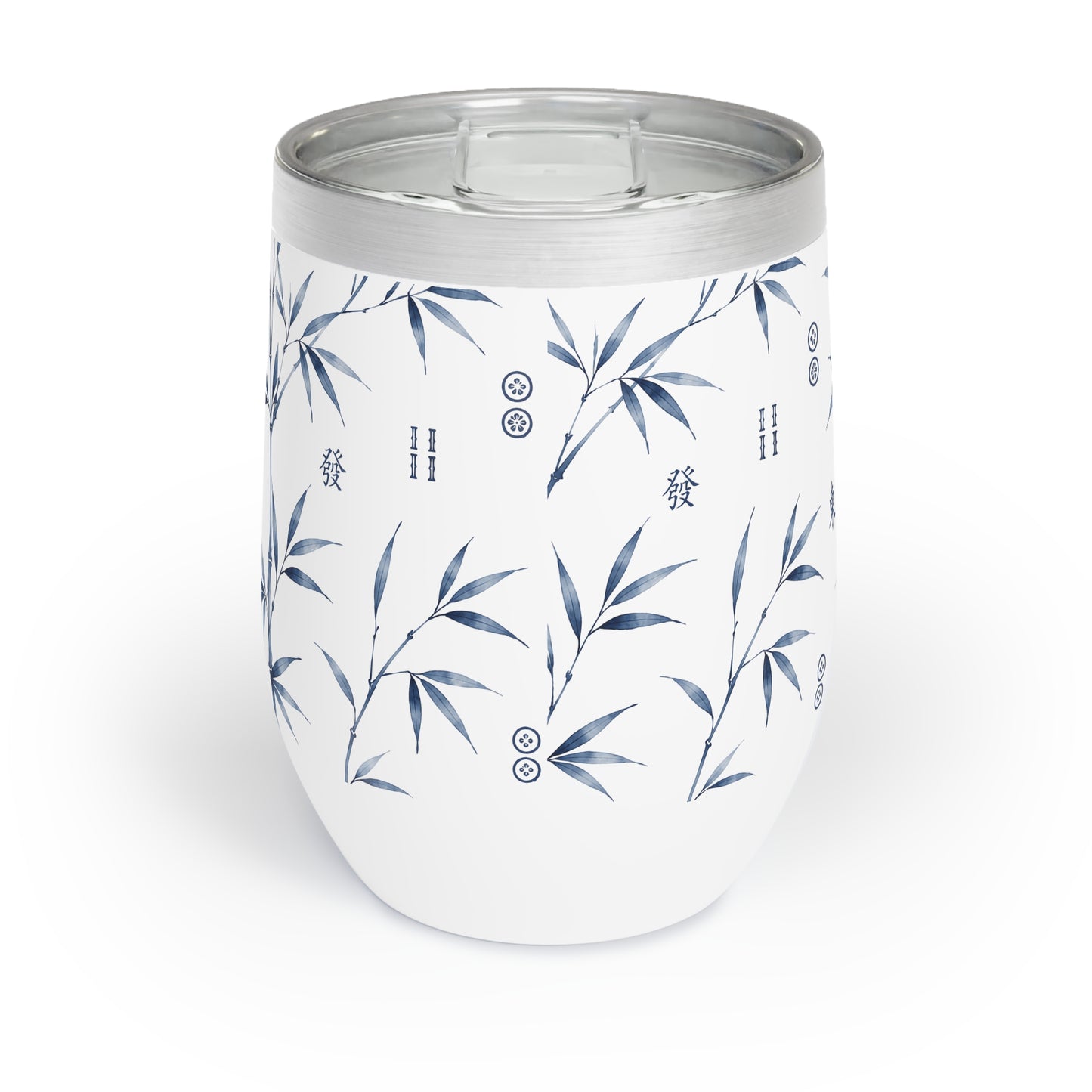 Mahjong Chill Wine Tumbler Coastal Bamboo | Insulated Stainless Steel