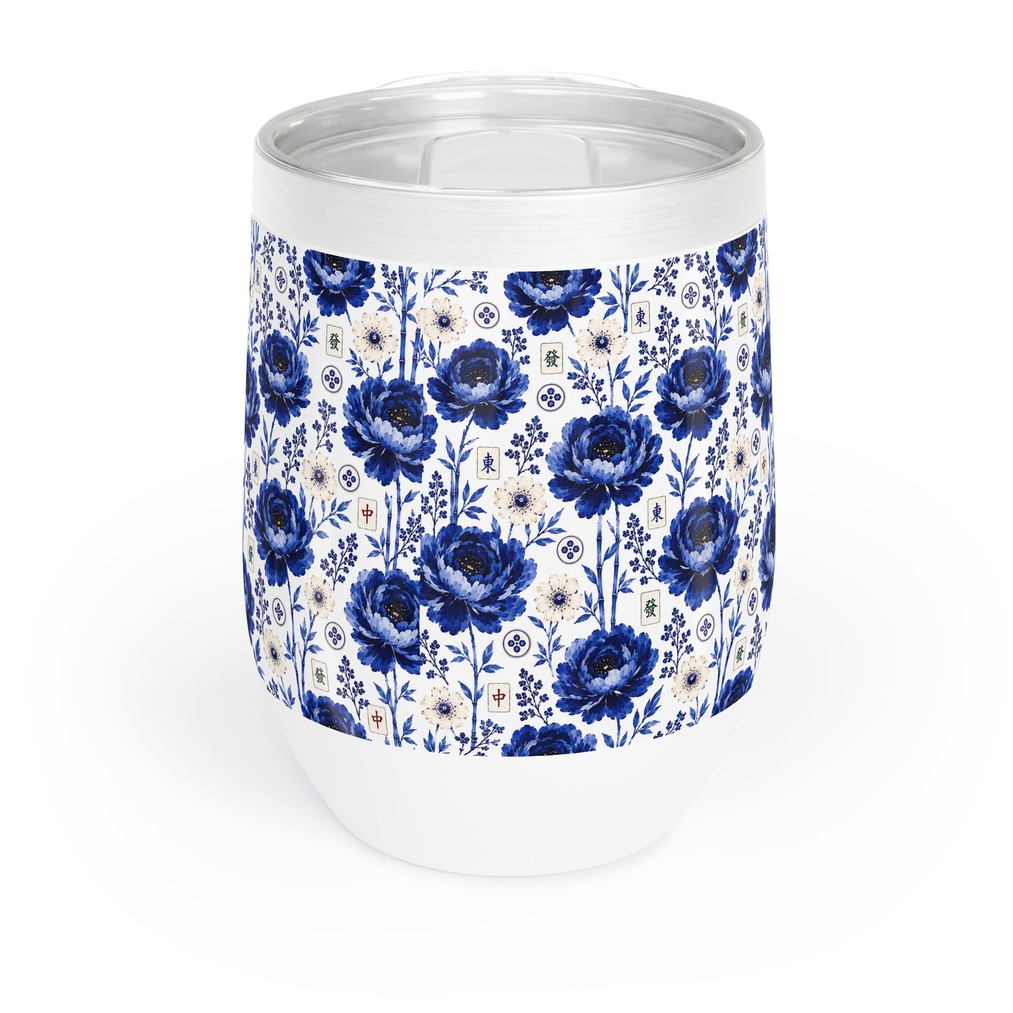 Mahjong Chill Wine Tumbler Coastal Bloom | Insulated Stainless Steel