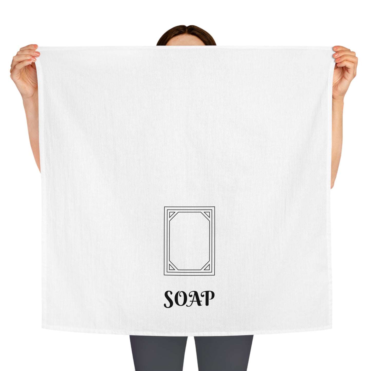 Mahjong Soap Tile Tea Towel | Black & White
