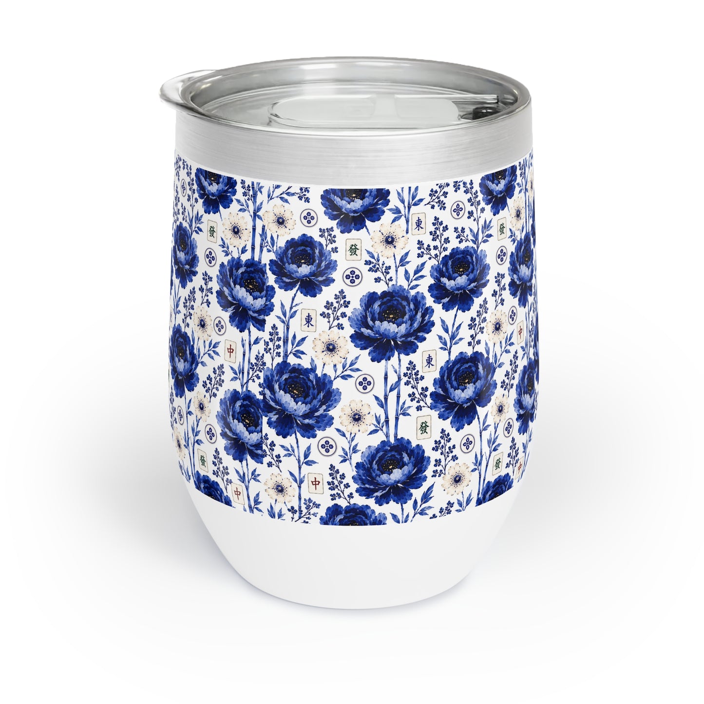 Mahjong Chill Wine Tumbler Coastal Bloom | Insulated Stainless Steel