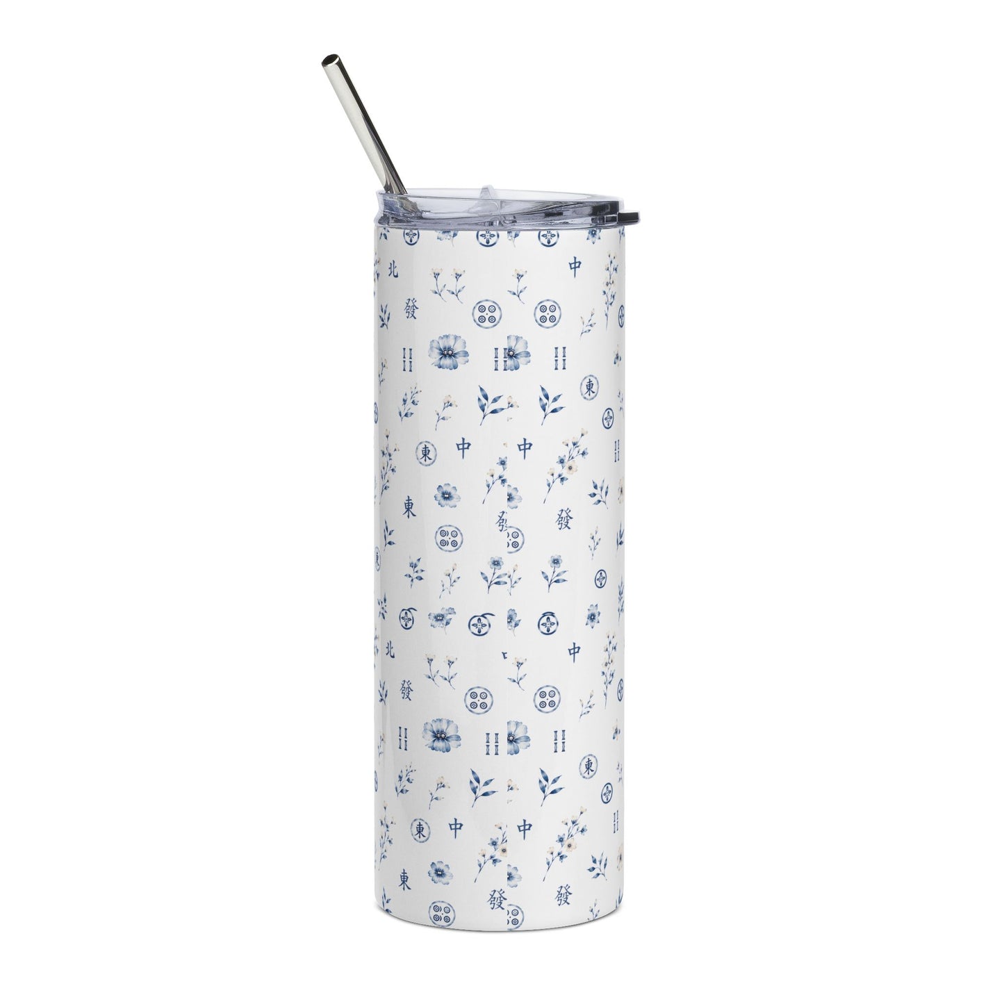Mahjong Drink Tumbler Coastal Bamboo | Insulated Stainless Steel