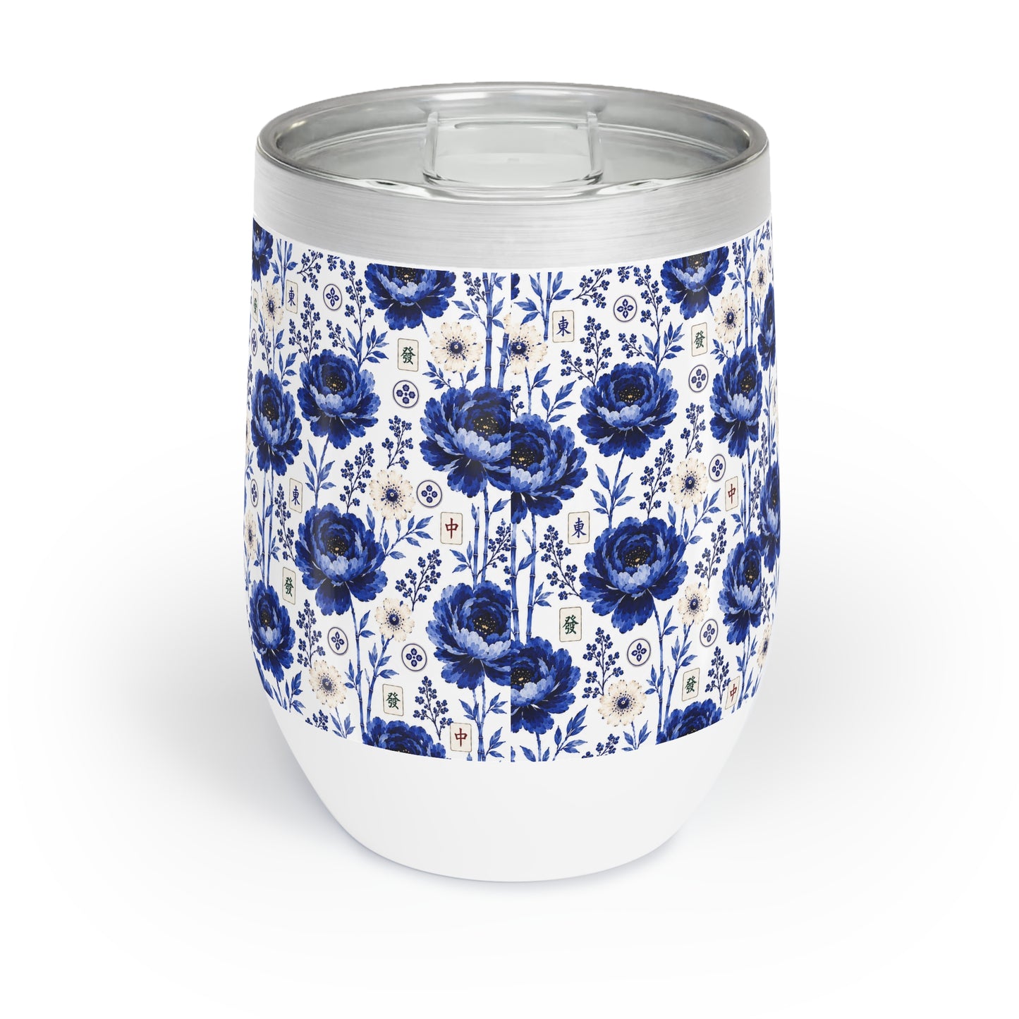 Mahjong Chill Wine Tumbler Coastal Bloom | Insulated Stainless Steel