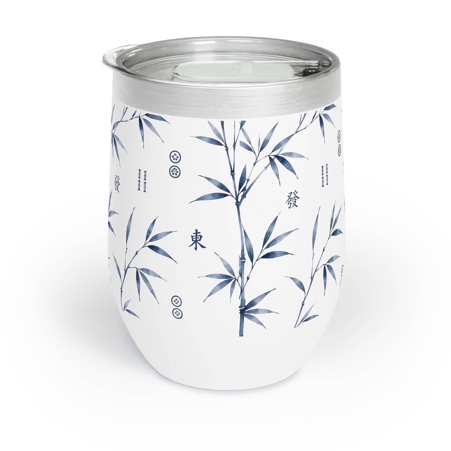 Mahjong Chill Wine Tumbler Coastal Bamboo | Insulated Stainless Steel