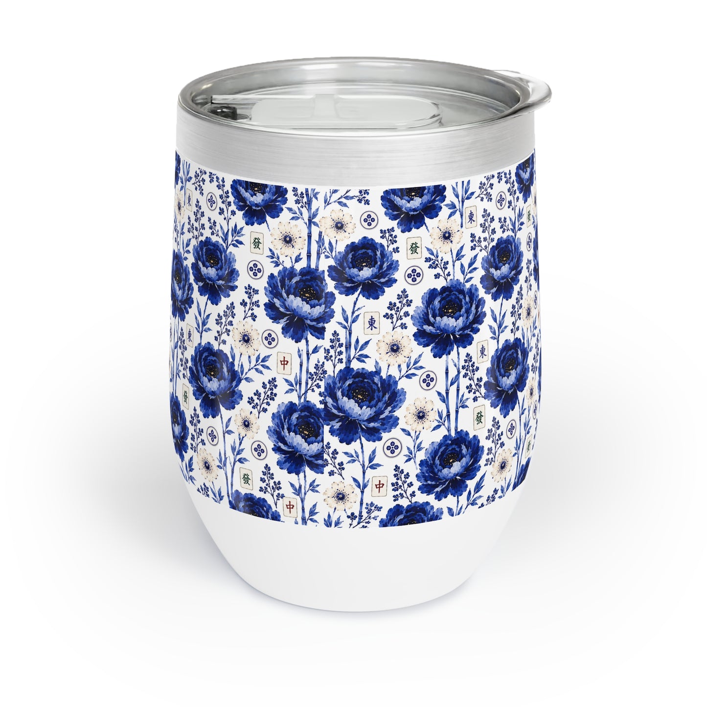 Mahjong Chill Wine Tumbler Coastal Bloom | Insulated Stainless Steel