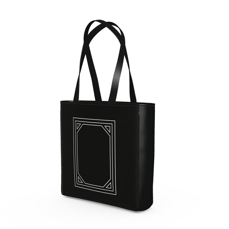 Women's Mahjong Soap Tote - Black Leatherette