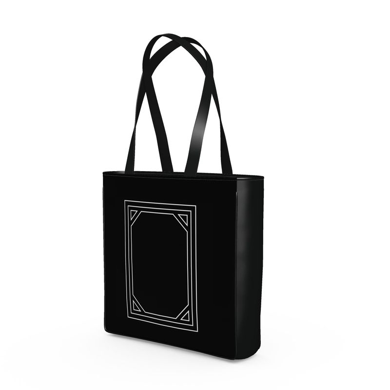 Women's Mahjong Soap Tile Canvas Tote - Black