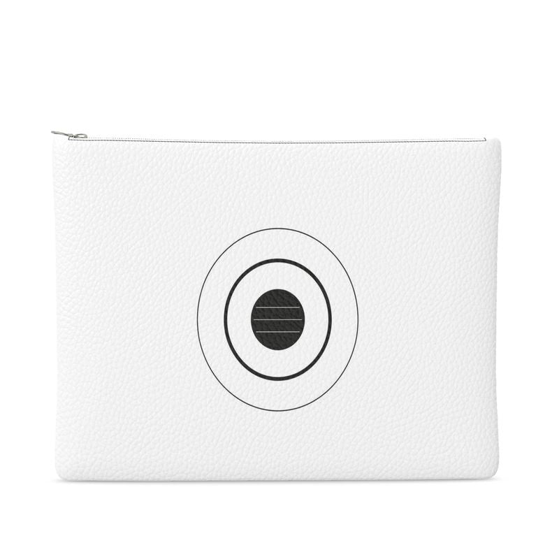 Women's Mahjong White Dot Tile Clutch - Napa Leather