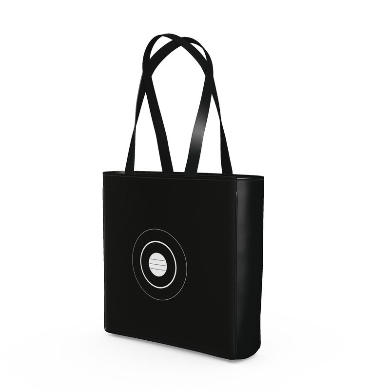 Women's Mahjong Dot Tile Tote - Black Leatherette