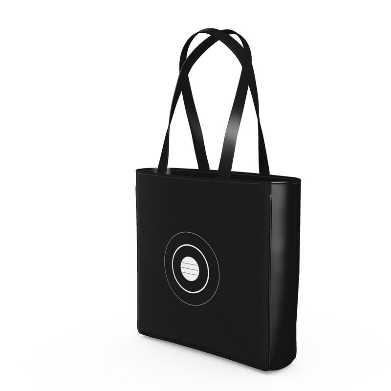 Women's Mahjong Dot Tile Tote - Black Leatherette