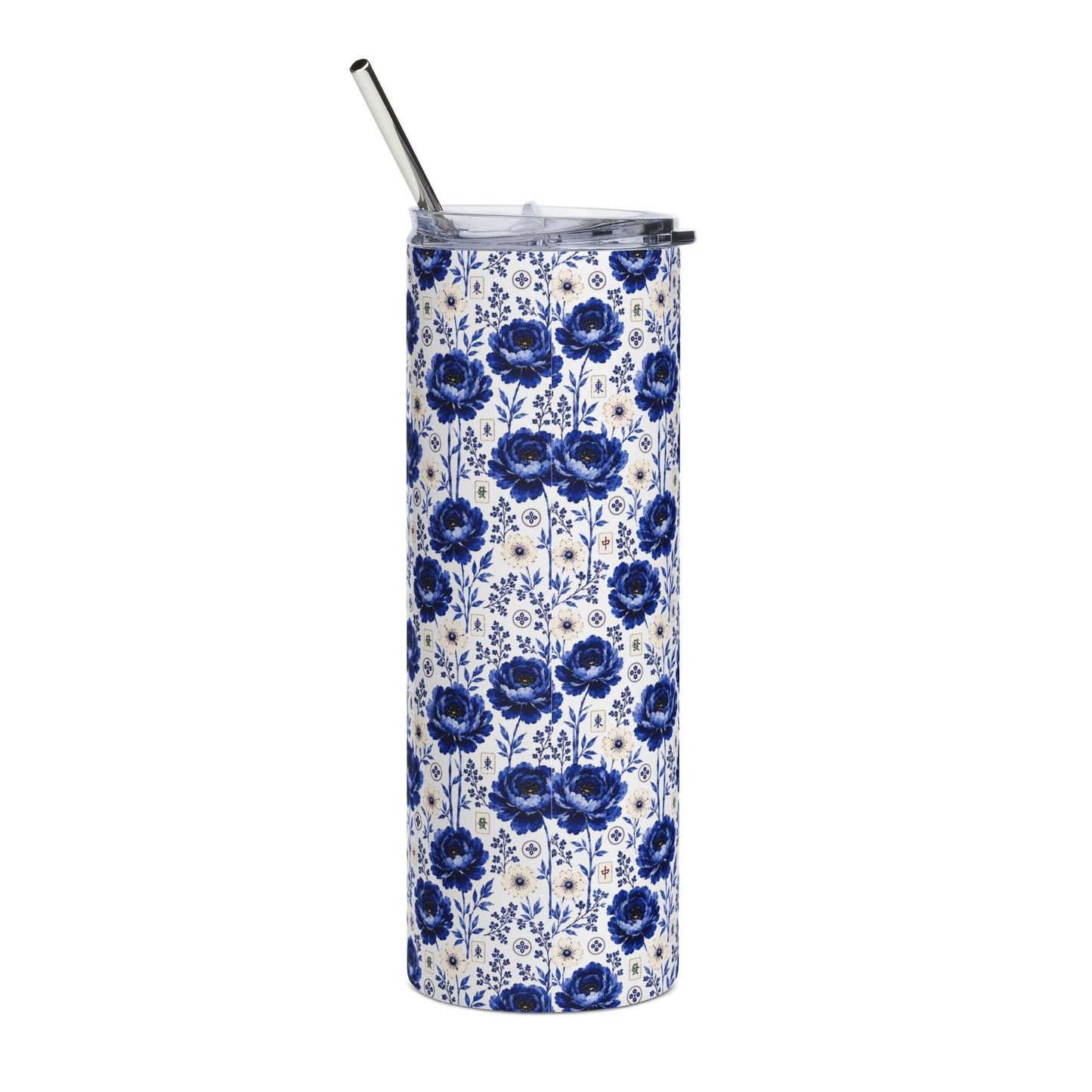 Mahjong Drink Tumbler Coastal Bloom | Stainless Steel