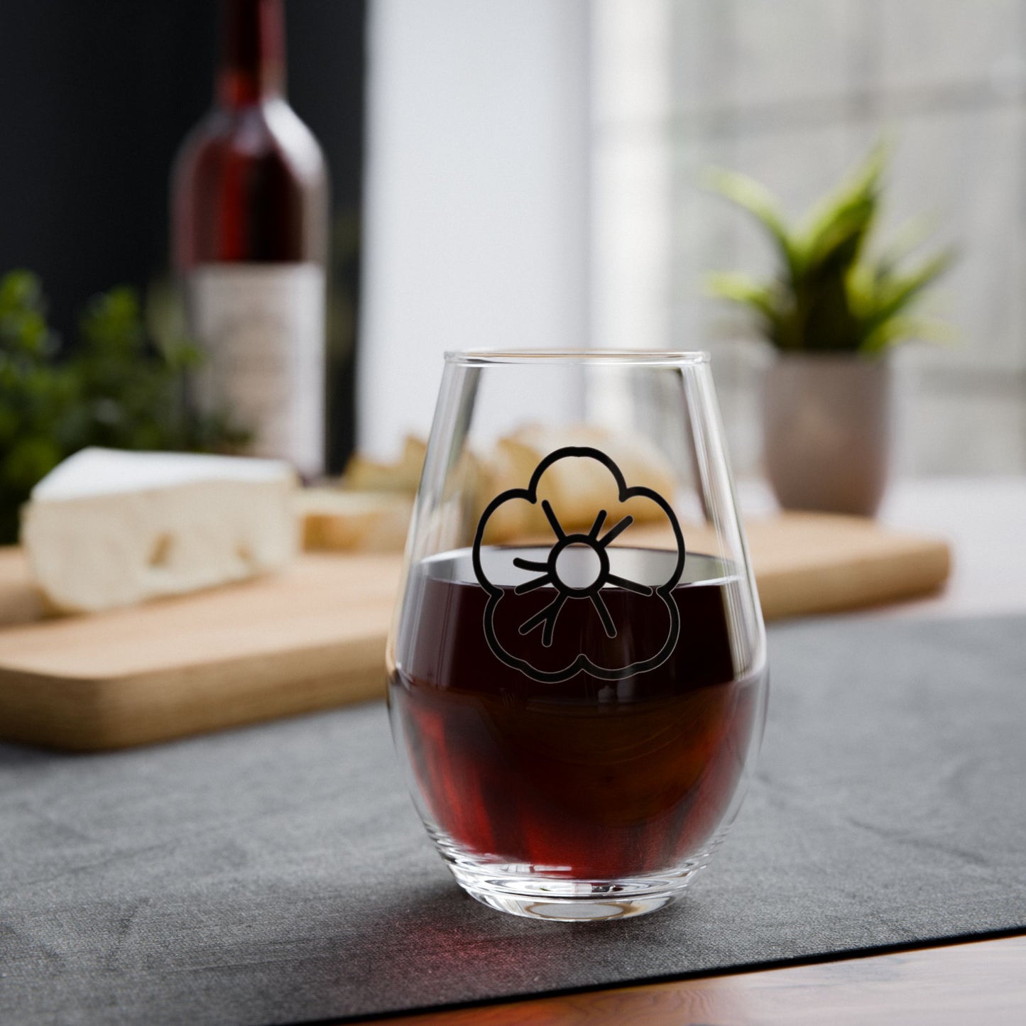 The Flower Tile Glass — Stemless, 11.75oz