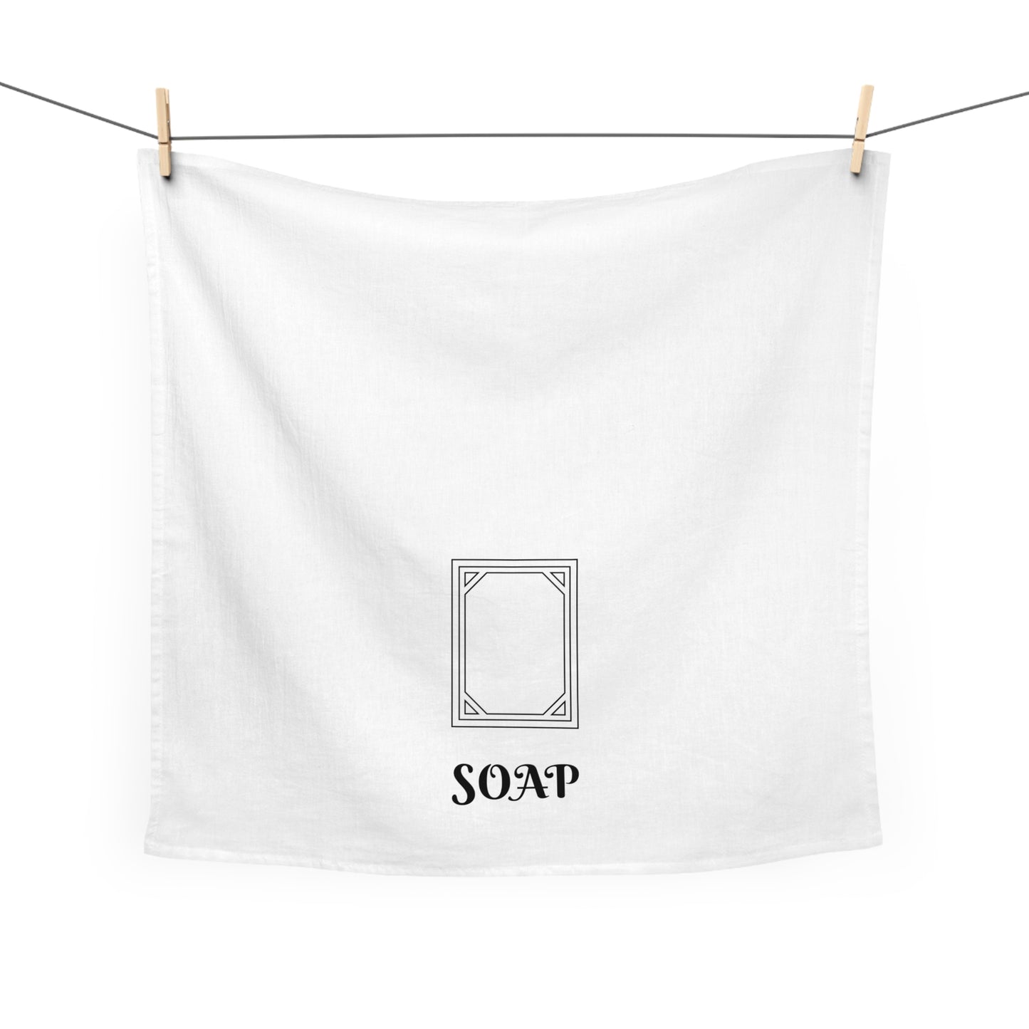 Mahjong Soap Tile Tea Towel | Black & White