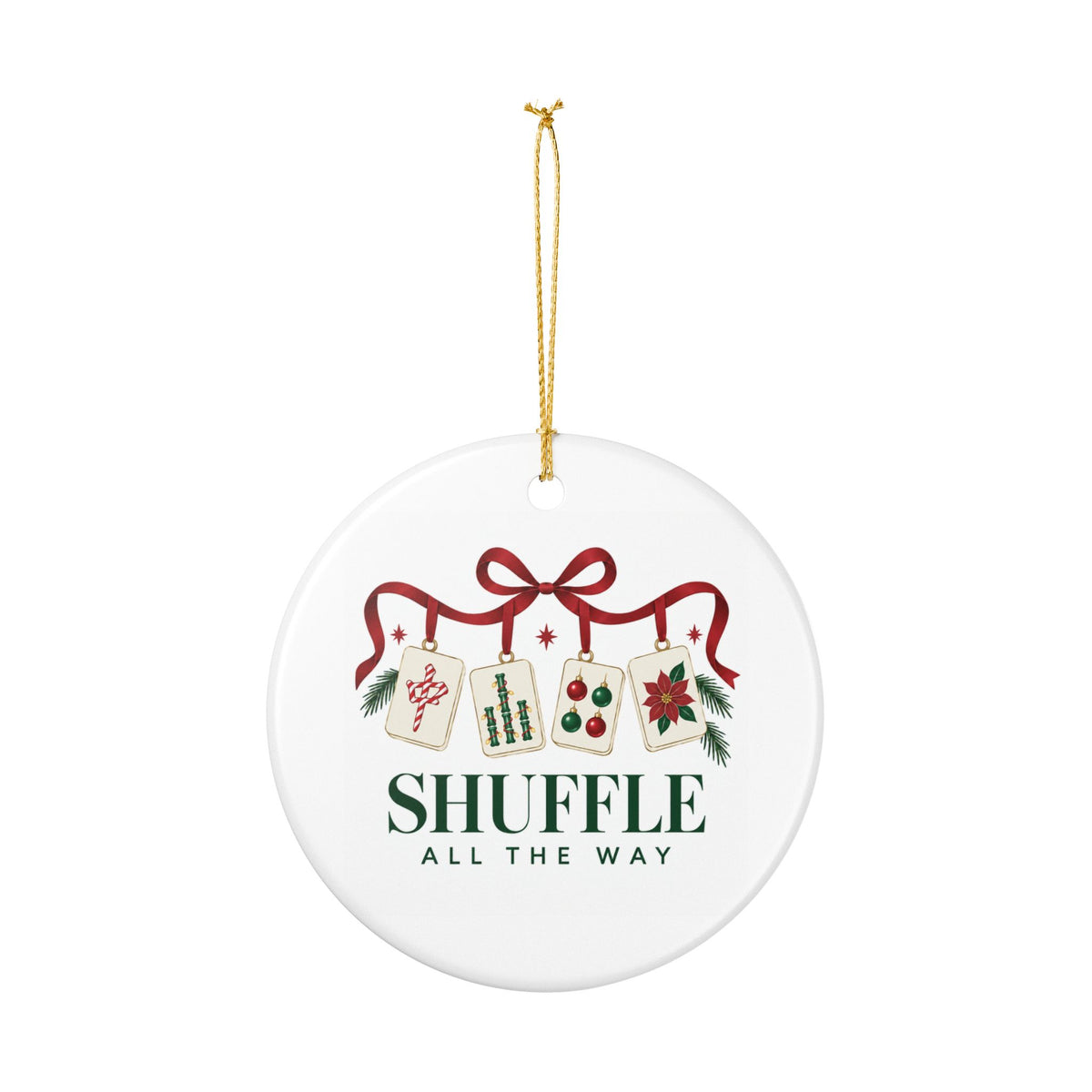 “Shuffle All The Way” Mahjong Ornament, (1pc)