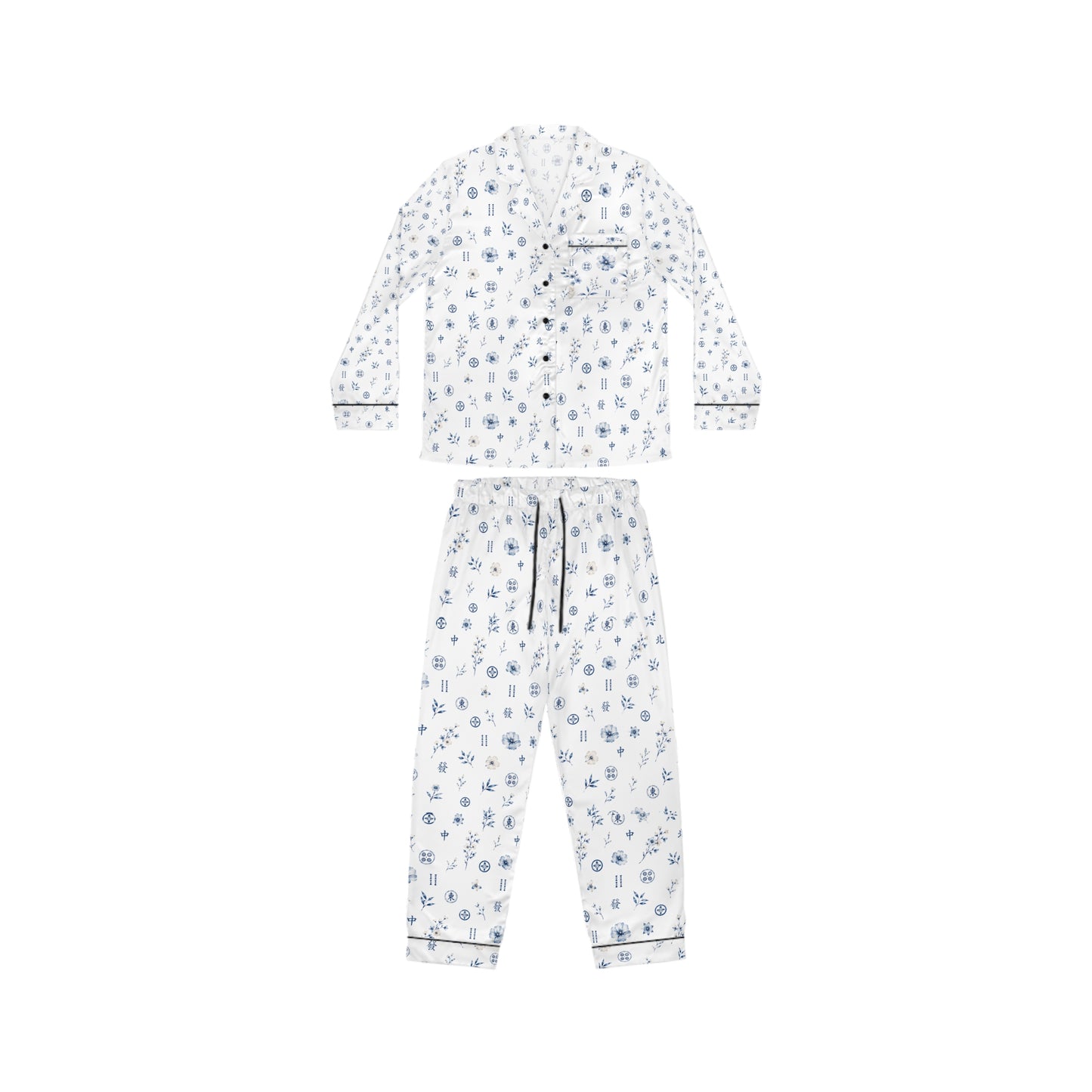 Women's Mahjong Pajama Set Coastal Bamboo | Polyester Blend