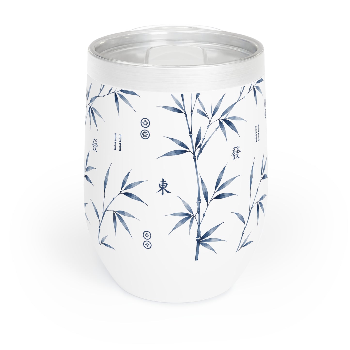 Mahjong Chill Wine Tumbler Coastal Bamboo | Insulated Stainless Steel