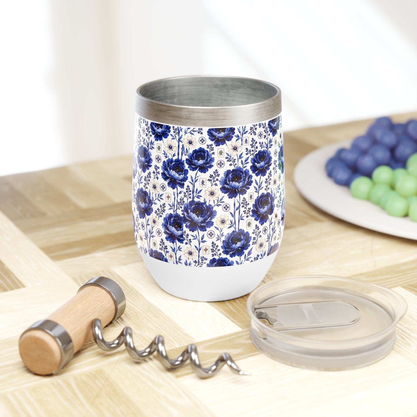 Mahjong Chill Wine Tumbler Coastal Bloom | Insulated Stainless Steel