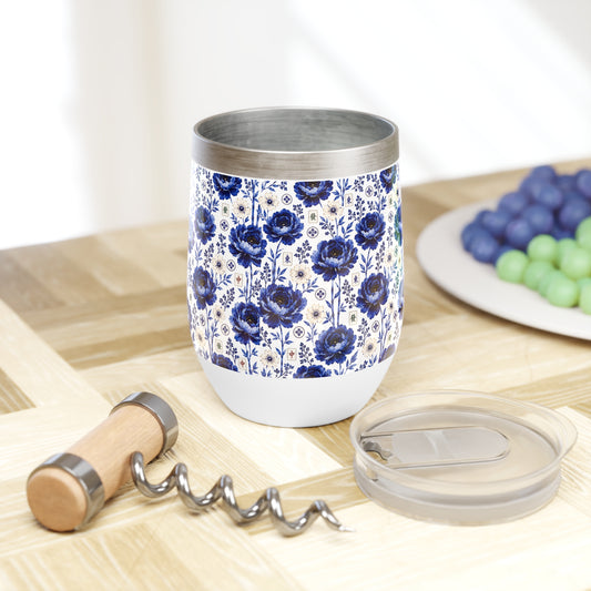 Mahjong Chill Wine Tumbler Coastal Bloom | Insulated Stainless Steel